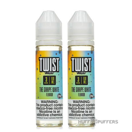 twist e-liquids the white grape 2 x 60ml e-juice bottles