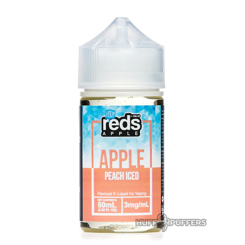 reds apple peach iced 60ml e-juice bottle by 7 daze