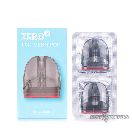 vaporesso zero 2 1.0 ohm mesh pods 2 pack with box packaging