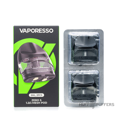 vaporesso zero s 1.2 ohm mesh pod with box packaging