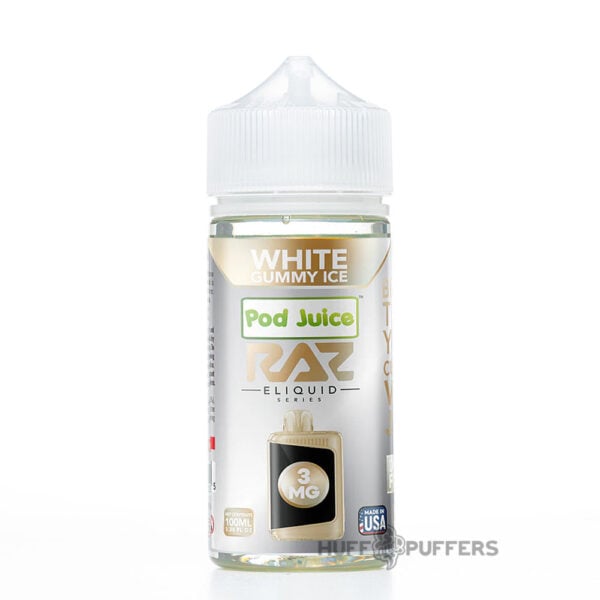 Pod-Juice-X-Raz-e-juice-white-gummy-ice pod juice x raz white gummy 100ml e-juice bottle