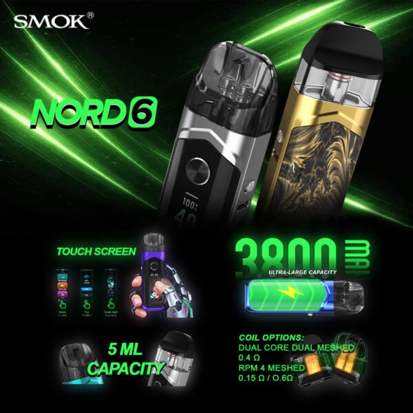 Smok Nord 6 Pod System features