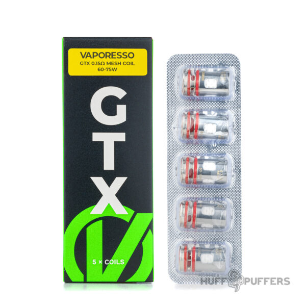 Vaporesso-GTX-Coils-0.15-ohm Vaporesso GTX 0.15 ohm Dual Mesh Coils 5-pack with packaging