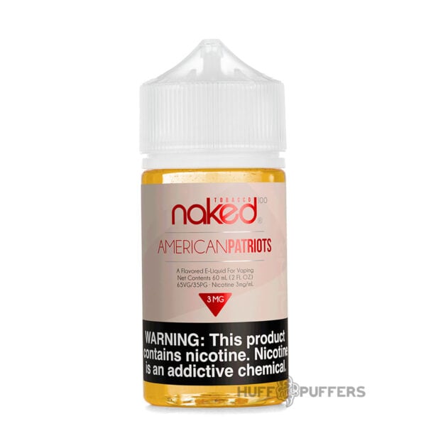 naked-100-tobacco-american-patriots-e-juice american patriots naked 100 tobacco e-juice 60ml bottle