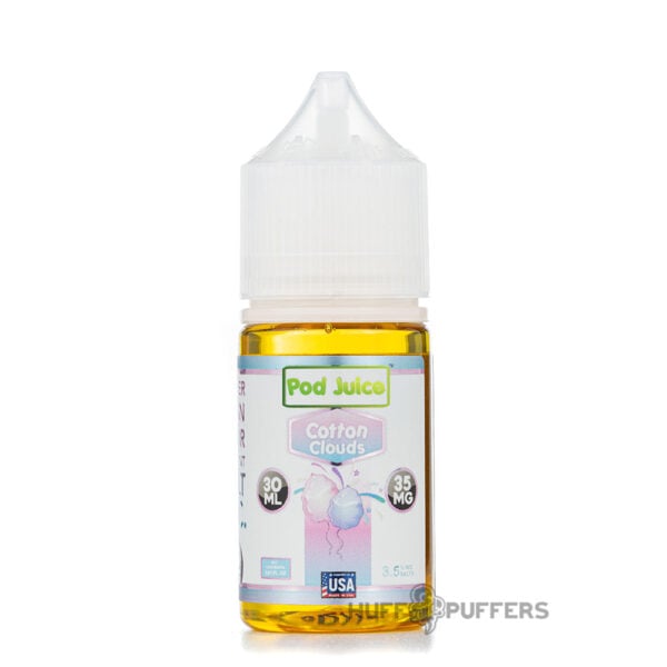 pod-juice-cotton-clouds-e-juice pod juice cotton clouds 30ml salt nicotine e-juice bottle