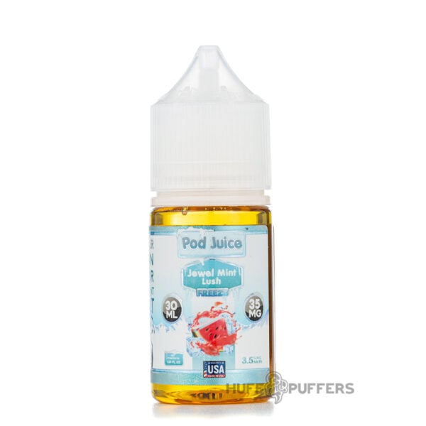 pod-juice-jewel-mint-lush-freeze pod juice jewel mint lush freeze 30ml salt nicotine e-juice bottle