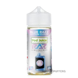 pod-juice-x-raz-blue-razz-cotton-clouds pod juice x raz eliquid series blue razz cotton clouds 100ml e-juice bottle