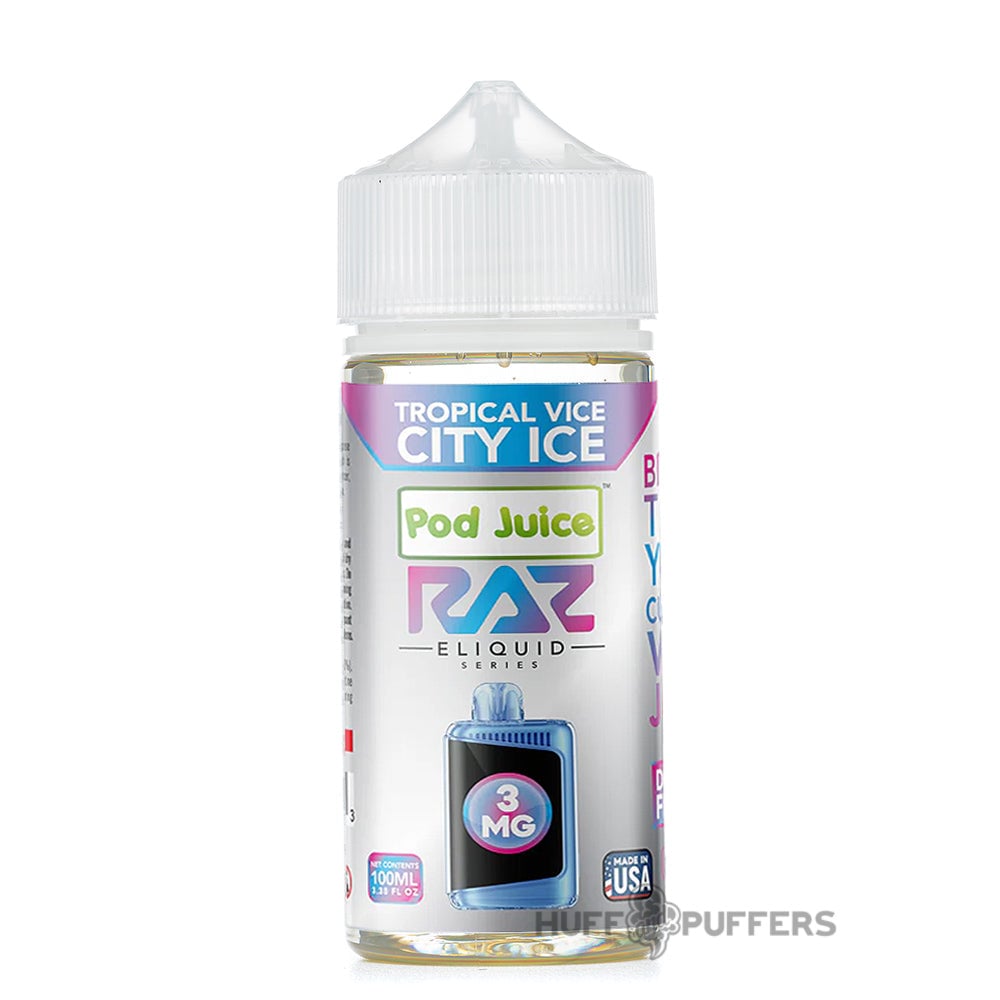 flavor city vape Pod Juice X Raz - Tropical Vice Ice 100mL Flavor:Rainbow Pop uwell caliburn battery replacement caliburn a2 pod system