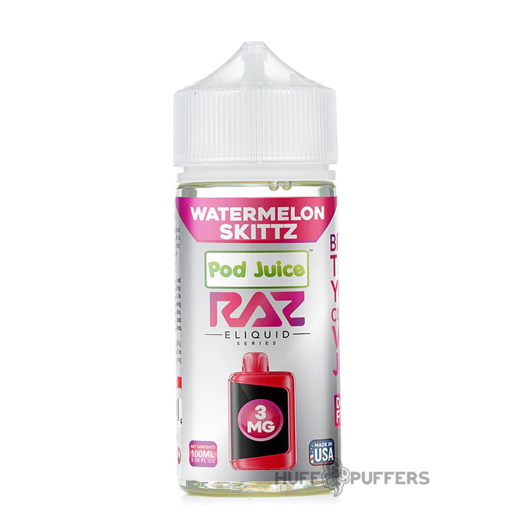 watermelon ice raz flavor Skittz 100mL E-Juice Nicotine Strength:20mg Bold+ (Tax) 50mg nicotine vuse pods delivery Vuse