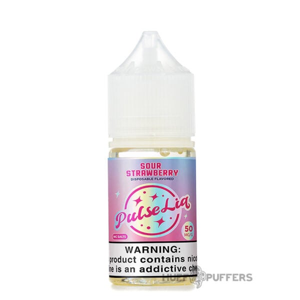 pulse-liq-salt-nic-sour-strawberry pulse liq salt sour strawberry 30ml e-juice bottle