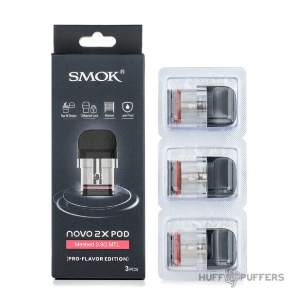 smok-novo-2x-pod-0.8-ohm Smok Novo 2X Pods 0.8 ohm Meshed MTL 5 pack with packaging