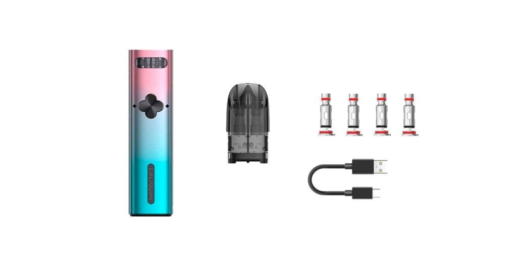 Uwell Caliburn Explorer Pod System package contents