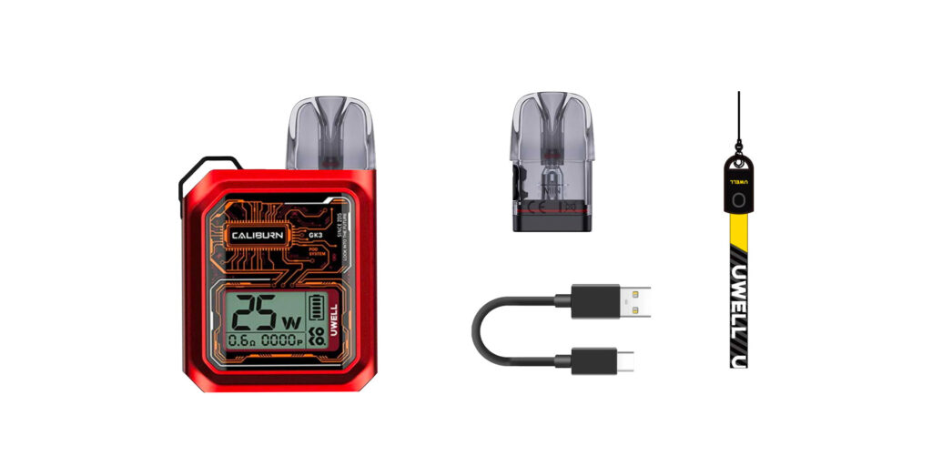 Uwell Caliburn GK3 Pod System package contents