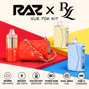 RAZ RYL Vue 70K Disposable Vape features