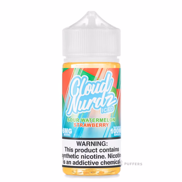 cloud nurdz iced sour watermelon strawberry e juice 100ml Cloud Nurdz Iced Sour Watermelon Strawberry E-Juice 100mL