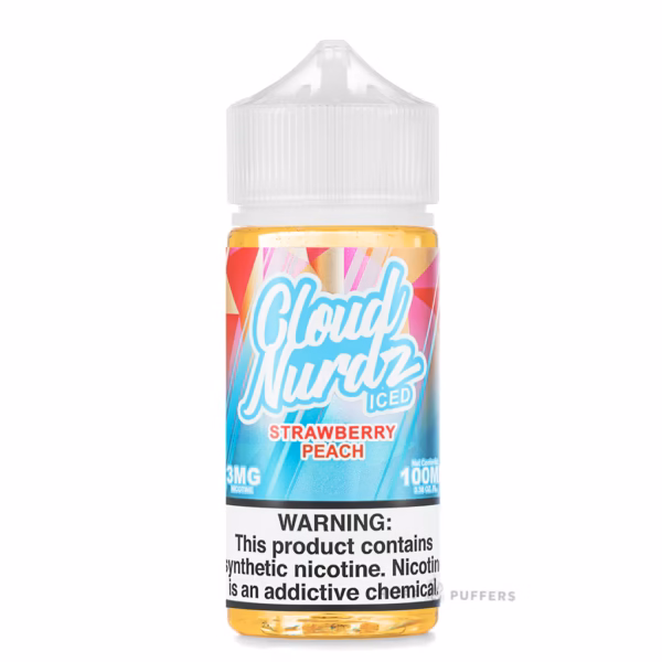 cloud nurdz iced strawberry peach e juice 100ml Cloud Nurdz Iced Strawberry Peach E-Juice 100mL